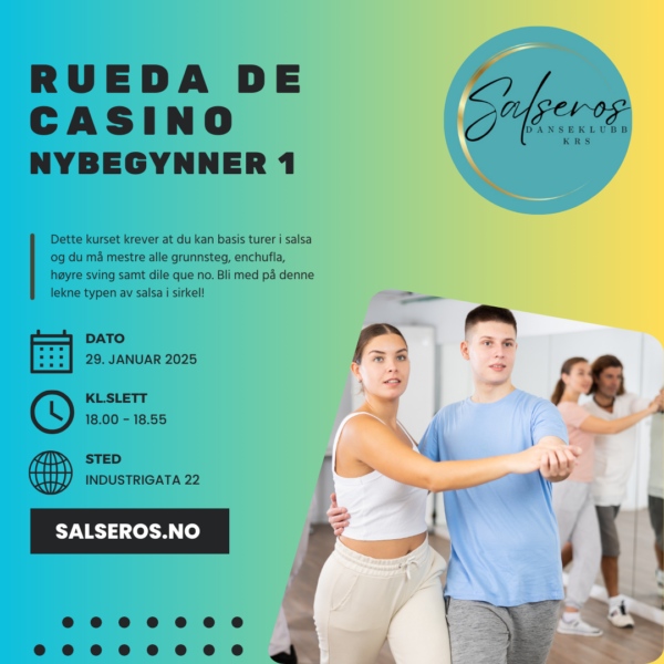 Rueda de Casino Nybegynner 1. Oppstart 29 januar - 5 uker.